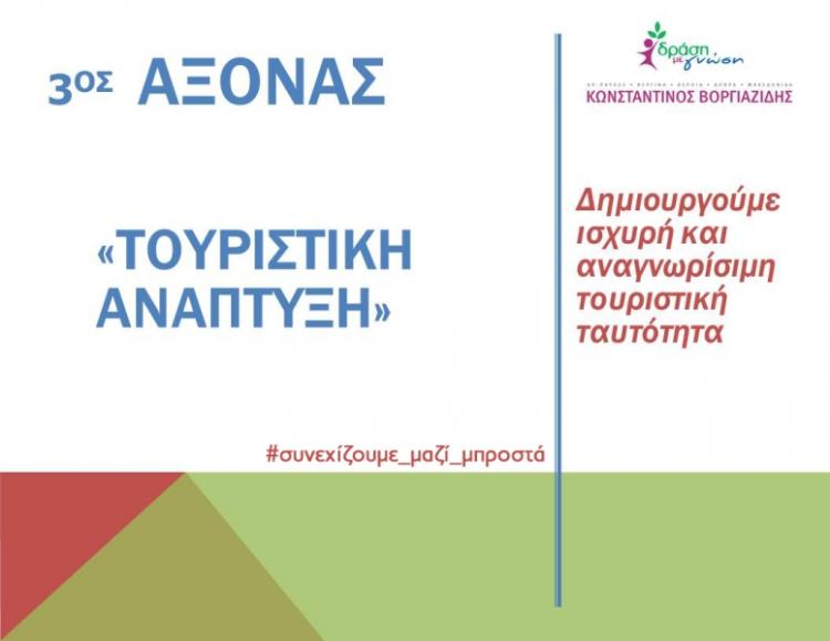 Κώστας Βοργιαζίδης :  «Άξονας 3ος : Τουριστική Ανάπτυξη»