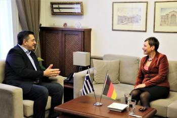 Συνάντηση του Περιφερειάρχη Κ.Μακεδονίας Απ. Τζιτζικώστα με τη Γενική Πρόξενο της Γερμανίας στη Θεσσαλονίκη Σίβυλλα Μπέντικ