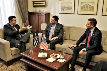 Συνάντηση του Α.Τζιτζικώστα με τον Επιτετραμμένο στην Πρεσβεία των ΗΠΑ David Burger και το Γενικό Πρόξενο των ΗΠΑ στη Θεσ/νίκη Gregory Pfleger