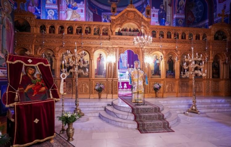 Αρχιερατική Ιερά Αγρυπνία επί τη εορτή της συνάξεως της θαυματουργού εικόνος της Παναγίας της Γοργοεπηκόου στη Νάουσα
