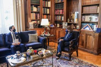 Συνάντηση Δημάρχου Η.Π. Νάουσας Ν.Καρανικόλα με την Πρόεδρο της Δημοκρατίας, Κ.Σακελλαροπούλου, στο Προεδρικό Μέγαρο